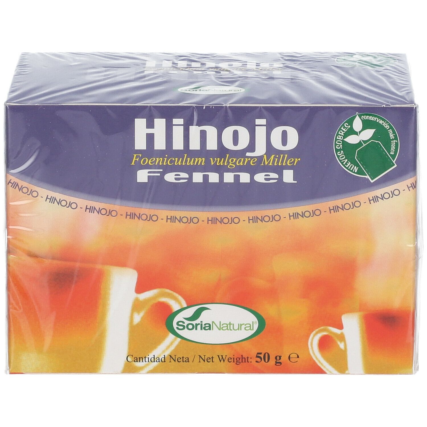 Boîte "Hinojo Fennel" Soria Natural, 50 g. Avec sceau. Emballage plastique.
