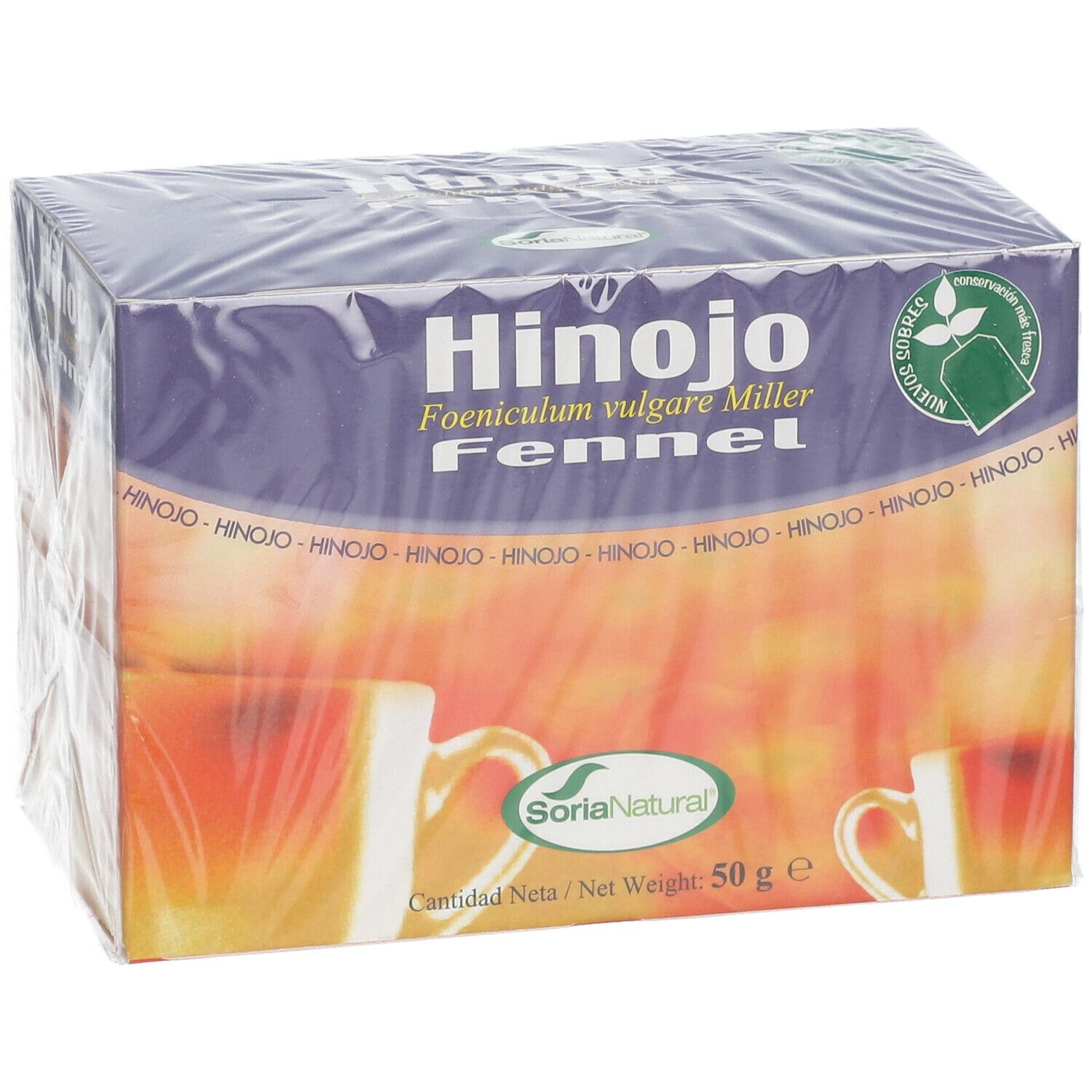 Boîte "Hinojo Fennel" Soria Natural, 50 g. Avec sceau. Emballage plastique.