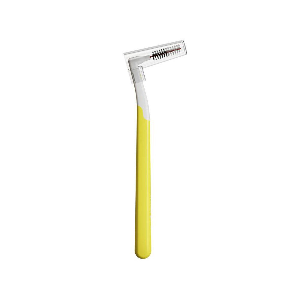 Brosse Interprox Plus Mini jaune unique. Gros plan.