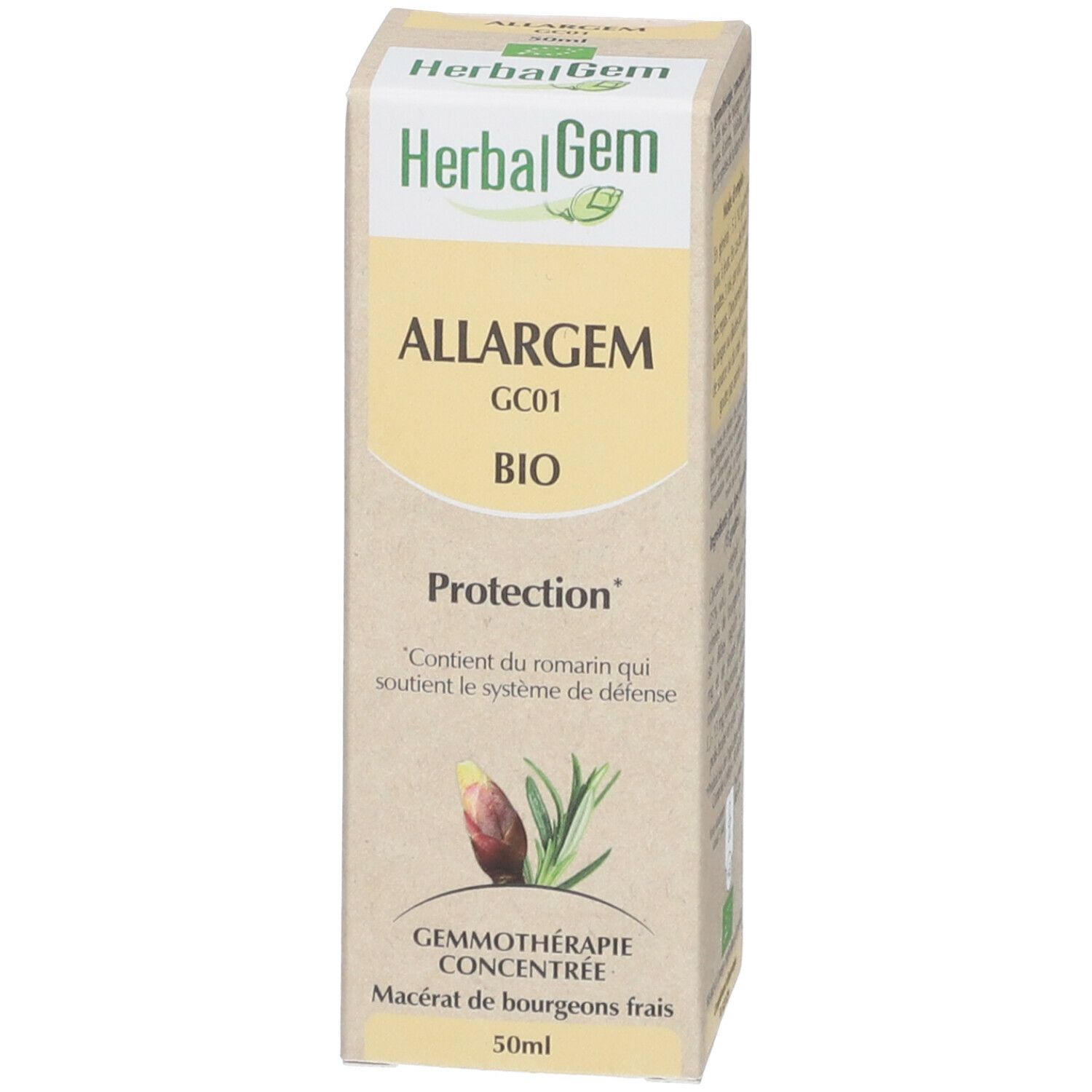 Emballage du produit. Emballage avec "HerbalGem Allargem BIO".