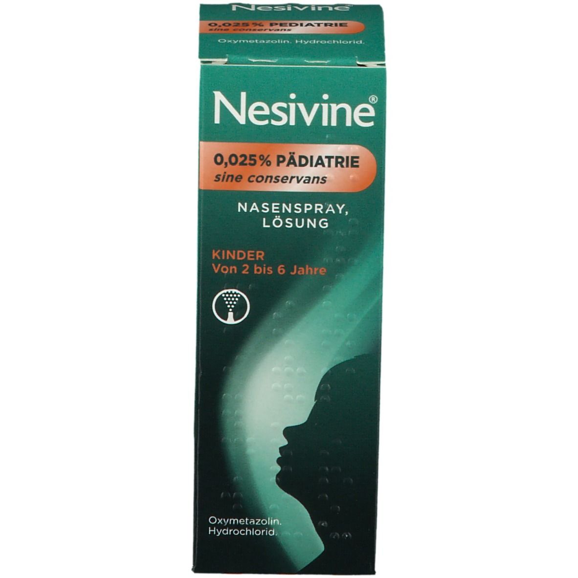 Nesivine 0,025% pediatrie neusspray zonder bewaarmiddelen. Voor kinderen van 2 tot 6 jaar. Nasenspray, Lösung.