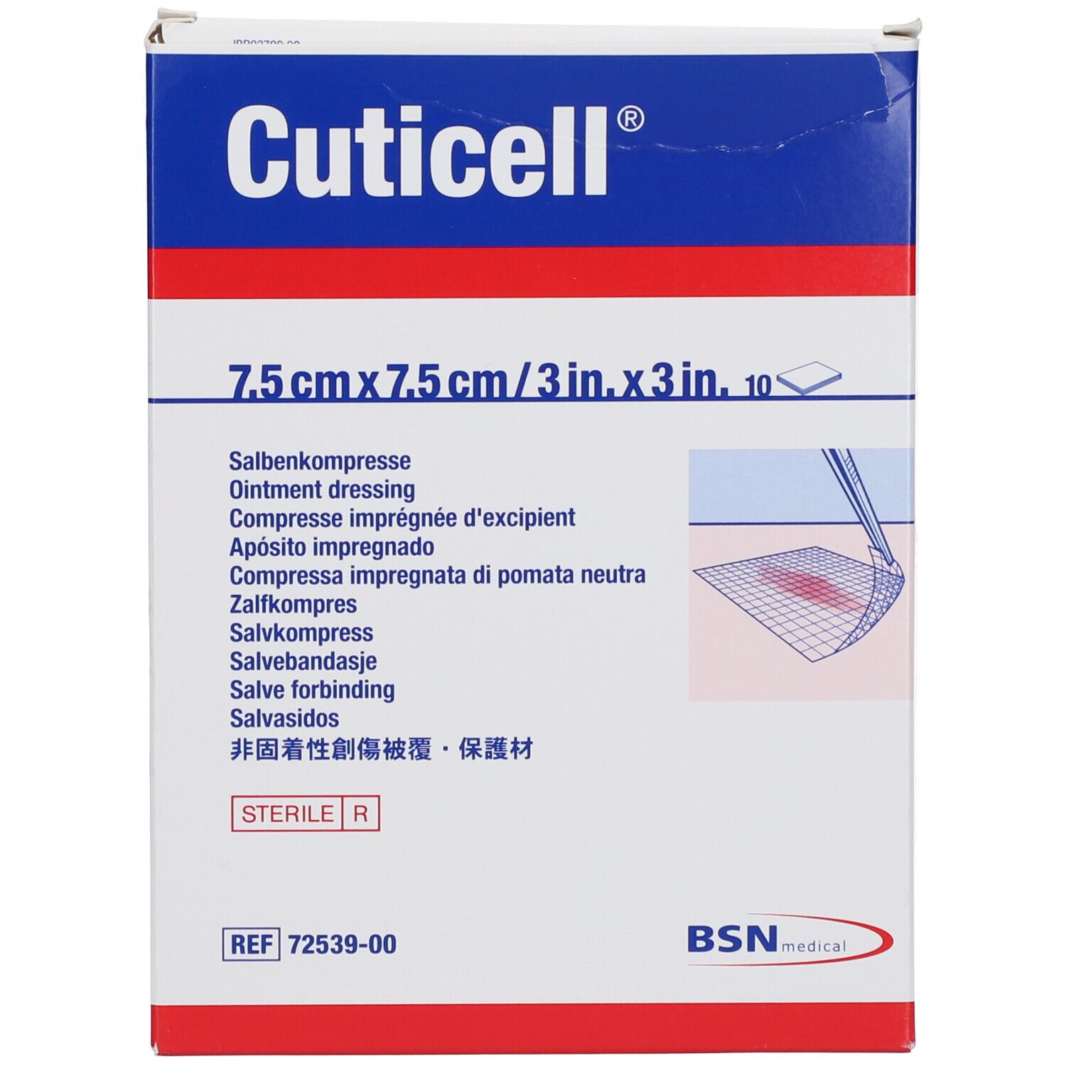Cuticell® Compresse imprégnée d'excipient 7,5 X 7,5 cm