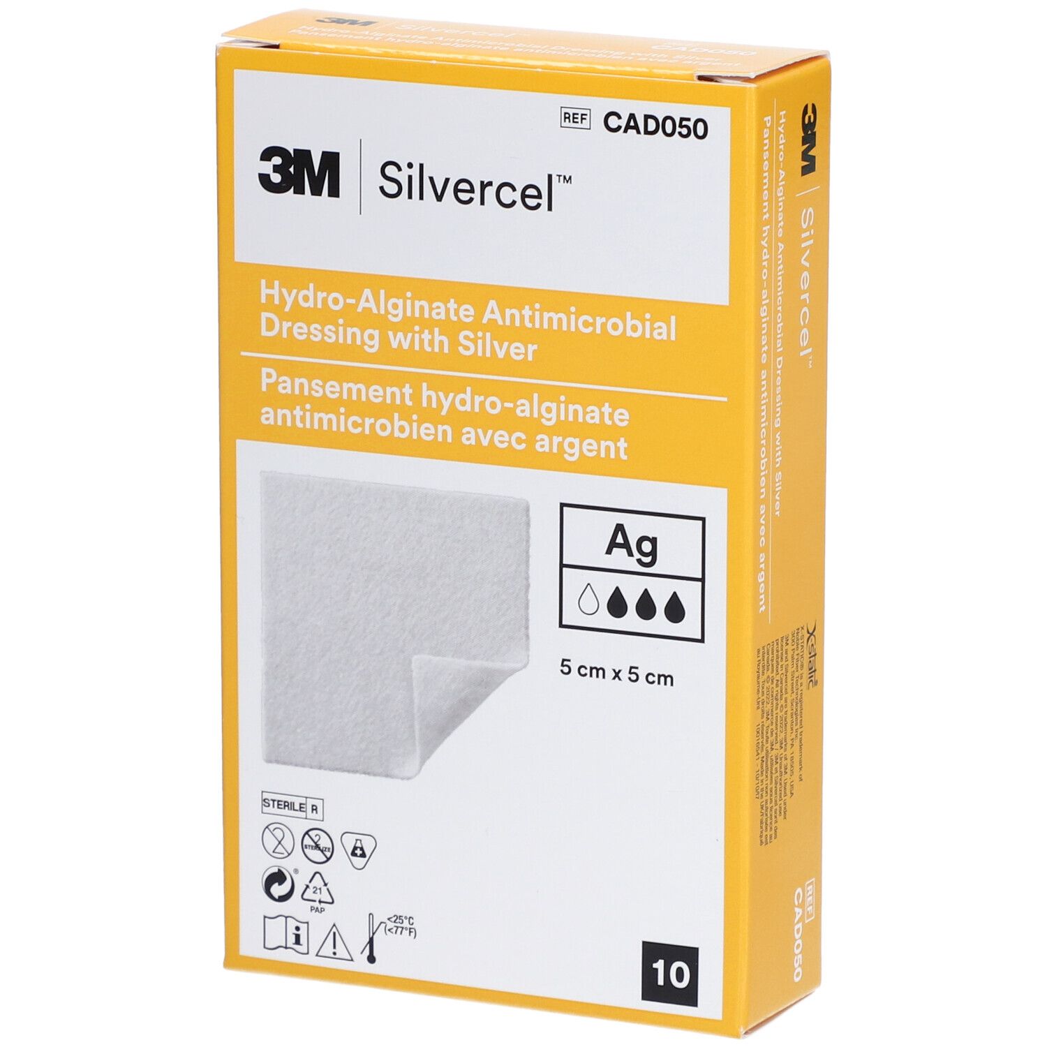 Silvercel® Hydro-Alginate Pansements stériles 5 cm x 5 cm