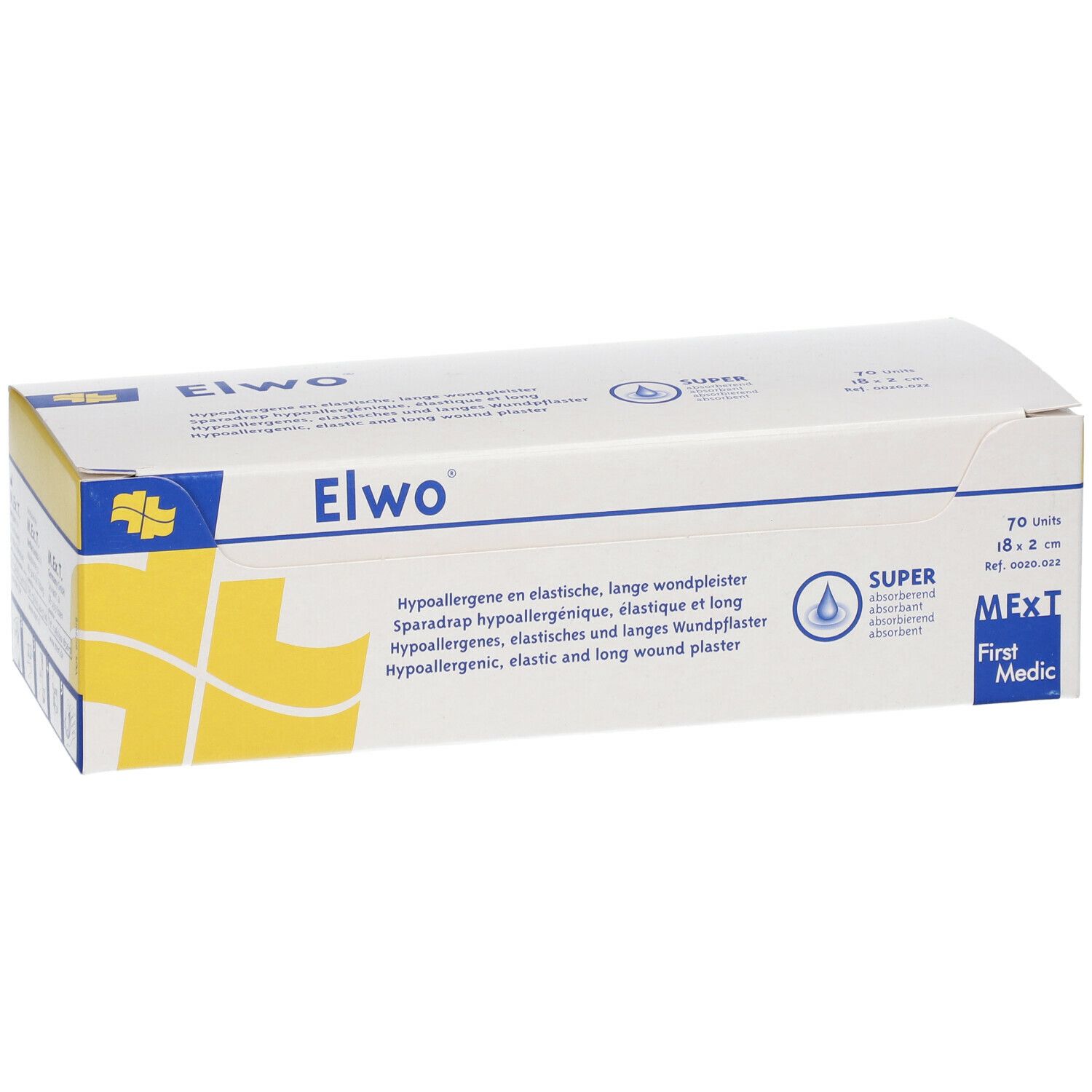 Elwo® elastisches und hypoallergenes Wundpflaster 18 x 2 cm