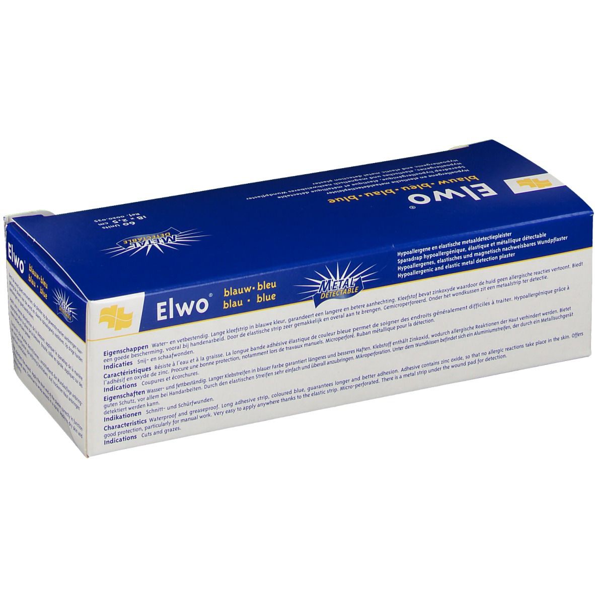 Elwo® elastisches und hypoallergenes Wundpflaster Blau 18 x 2,5 cm