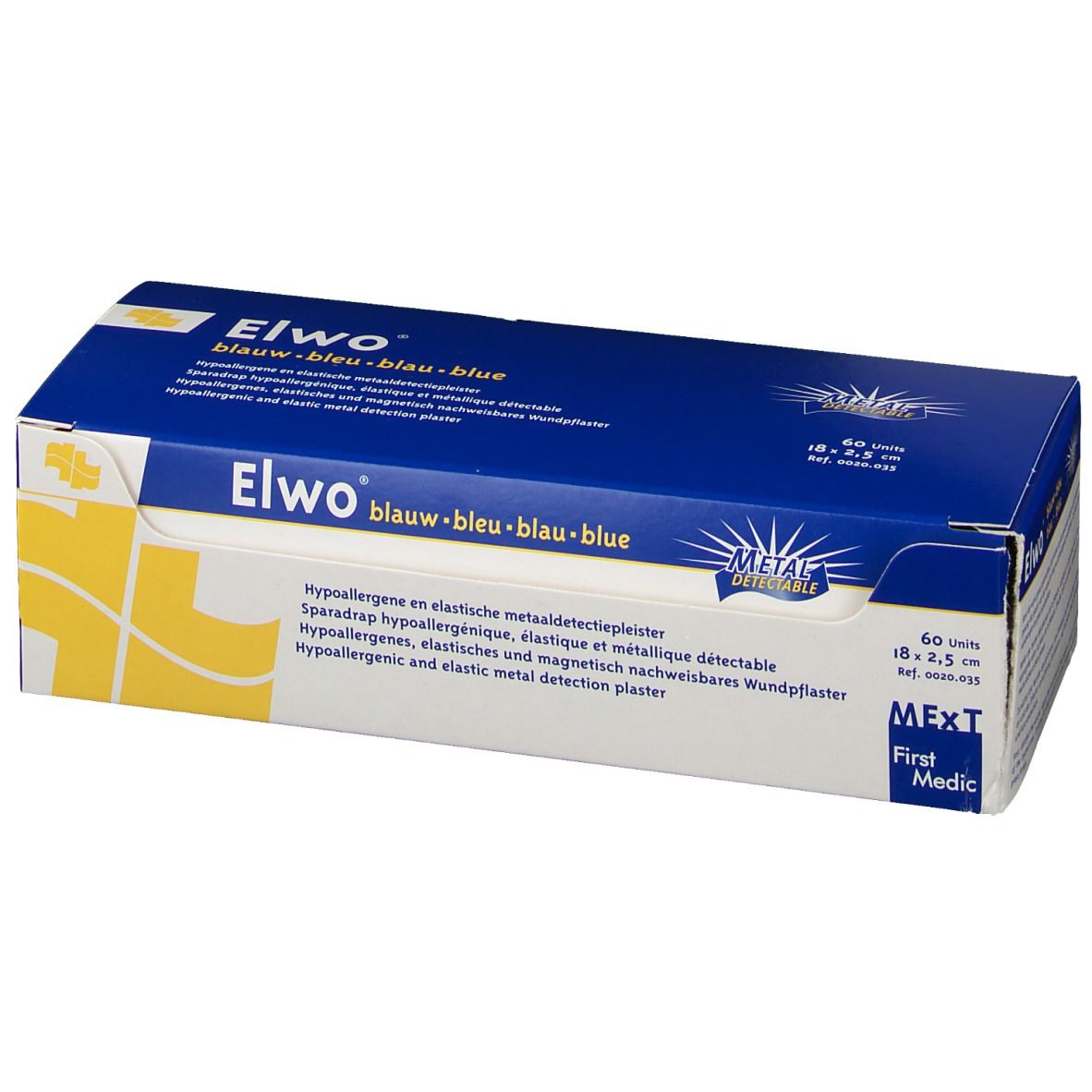 Elwo® elastisches und hypoallergenes Wundpflaster Blau 18 x 2,5 cm