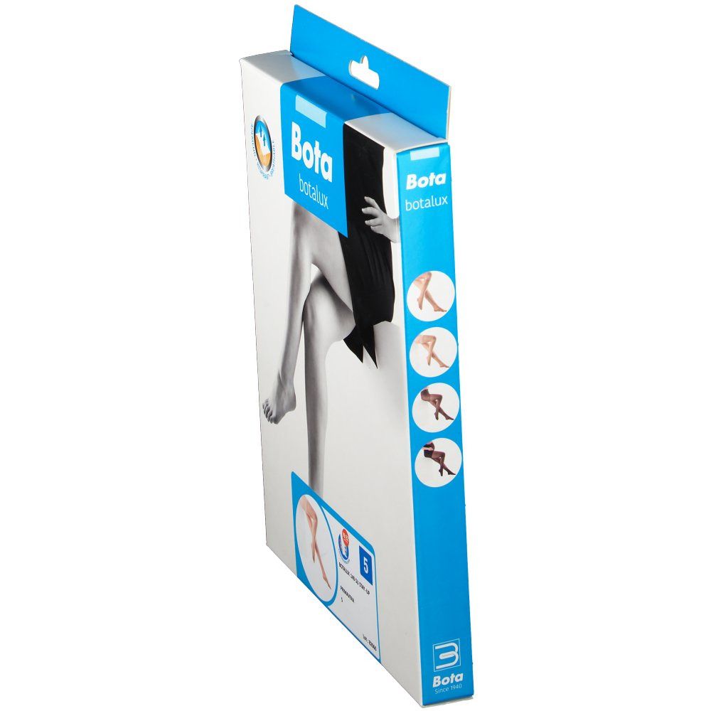 Vue latérale de l'emballage Botalux. Illustrations de produits et indication de taille.