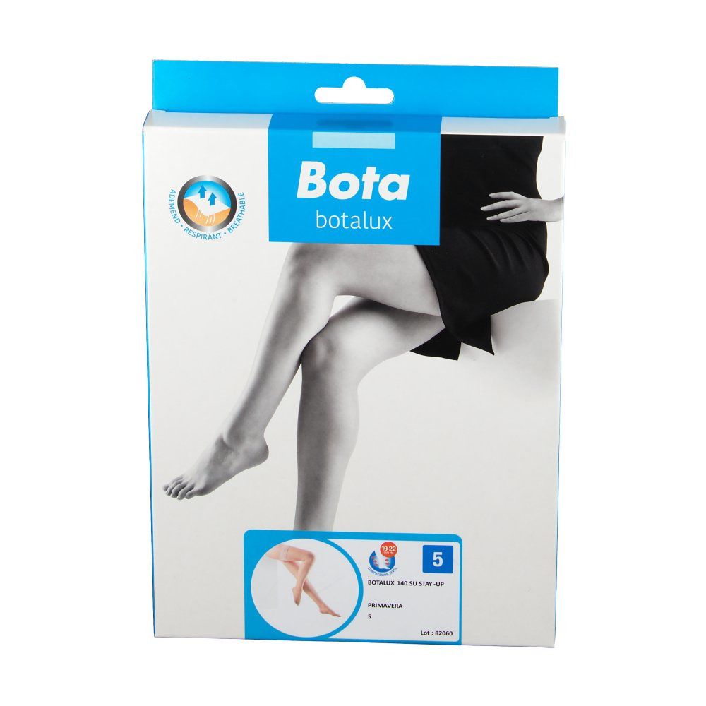 Bas Botalux en emballage. Illustration de jambes. Taille 5.