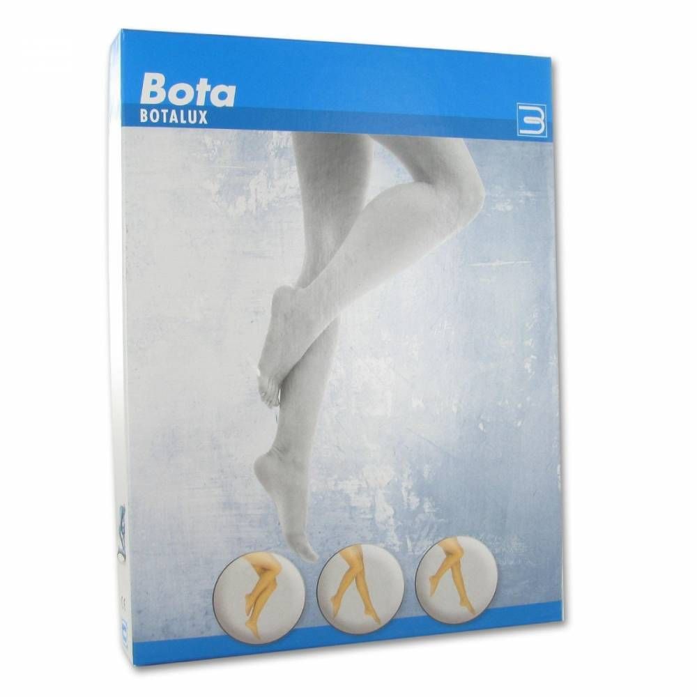 Emballage de bas Botalux. Illustration de jambes. Marque Bota.