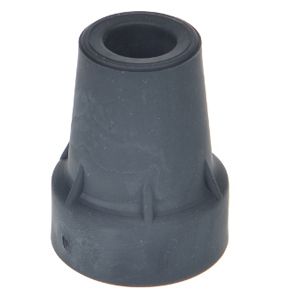 Embout en caoutchouc gris. Forme conique avec ouverture cylindrique. Pour aides à la marche.