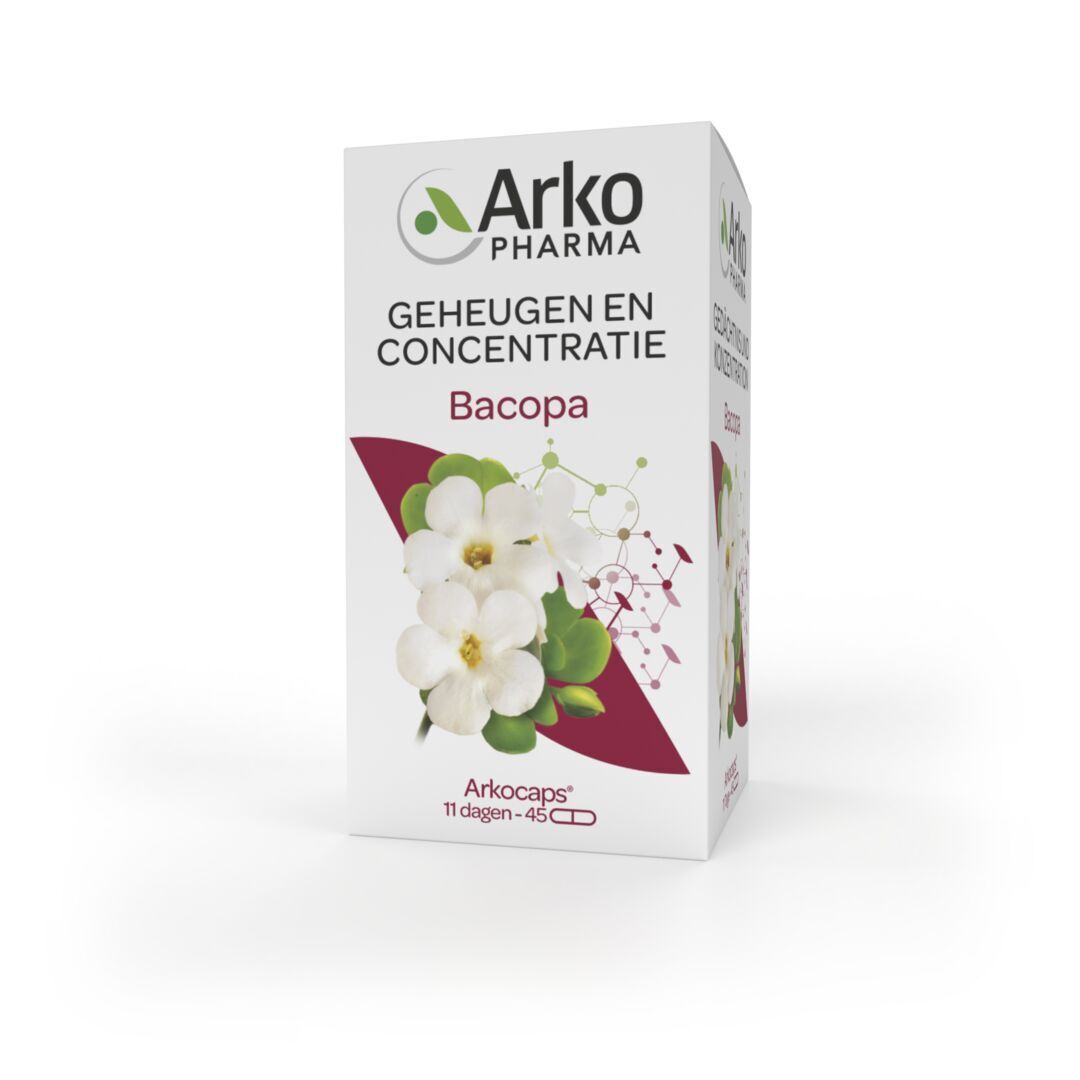 Productverpakking met productnaam en logo. Bevat capsules.
