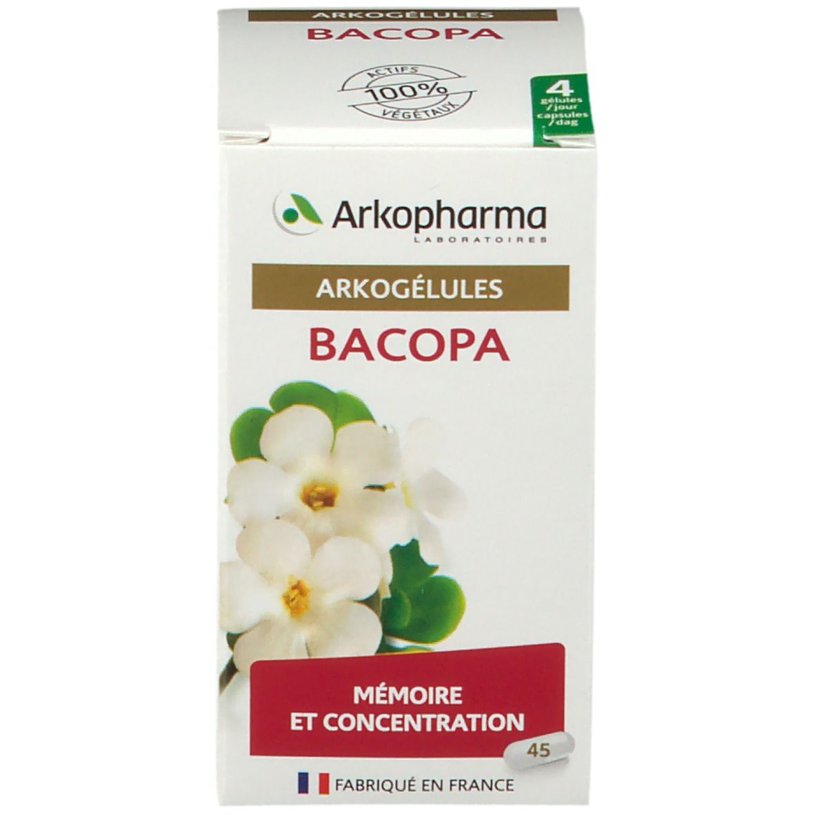 Productverpakking met productnaam en logo. Bevat capsules.