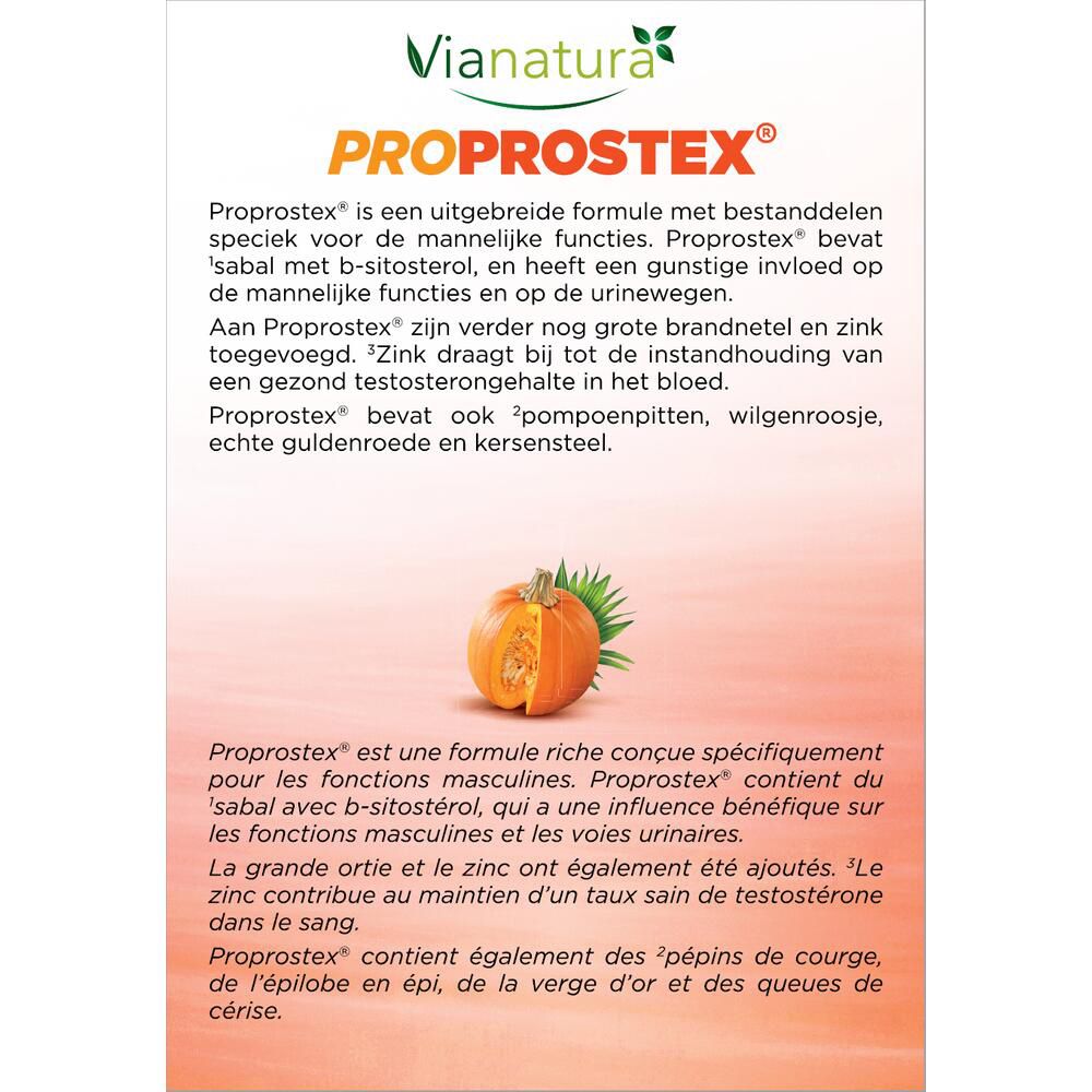 Boîte ViaNatura Proprostex. Inscription : Proprostex, citrouille, gélule, 180 unités.