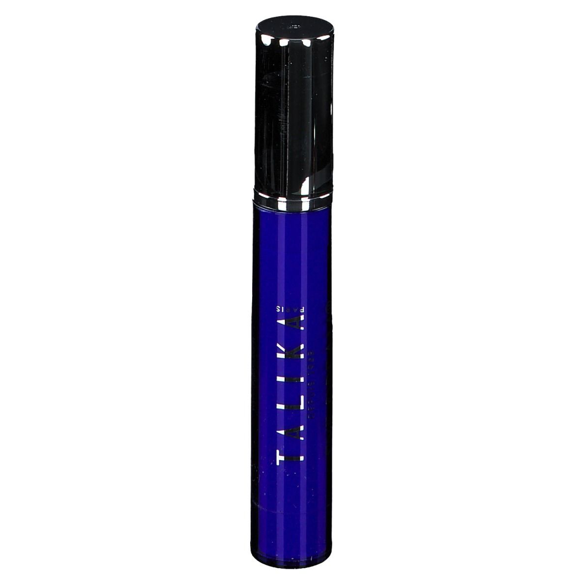 Tube bleu et noir. Inscription : TALIKA, EYE DREAM. Bouchon noir. Orientation verticale.