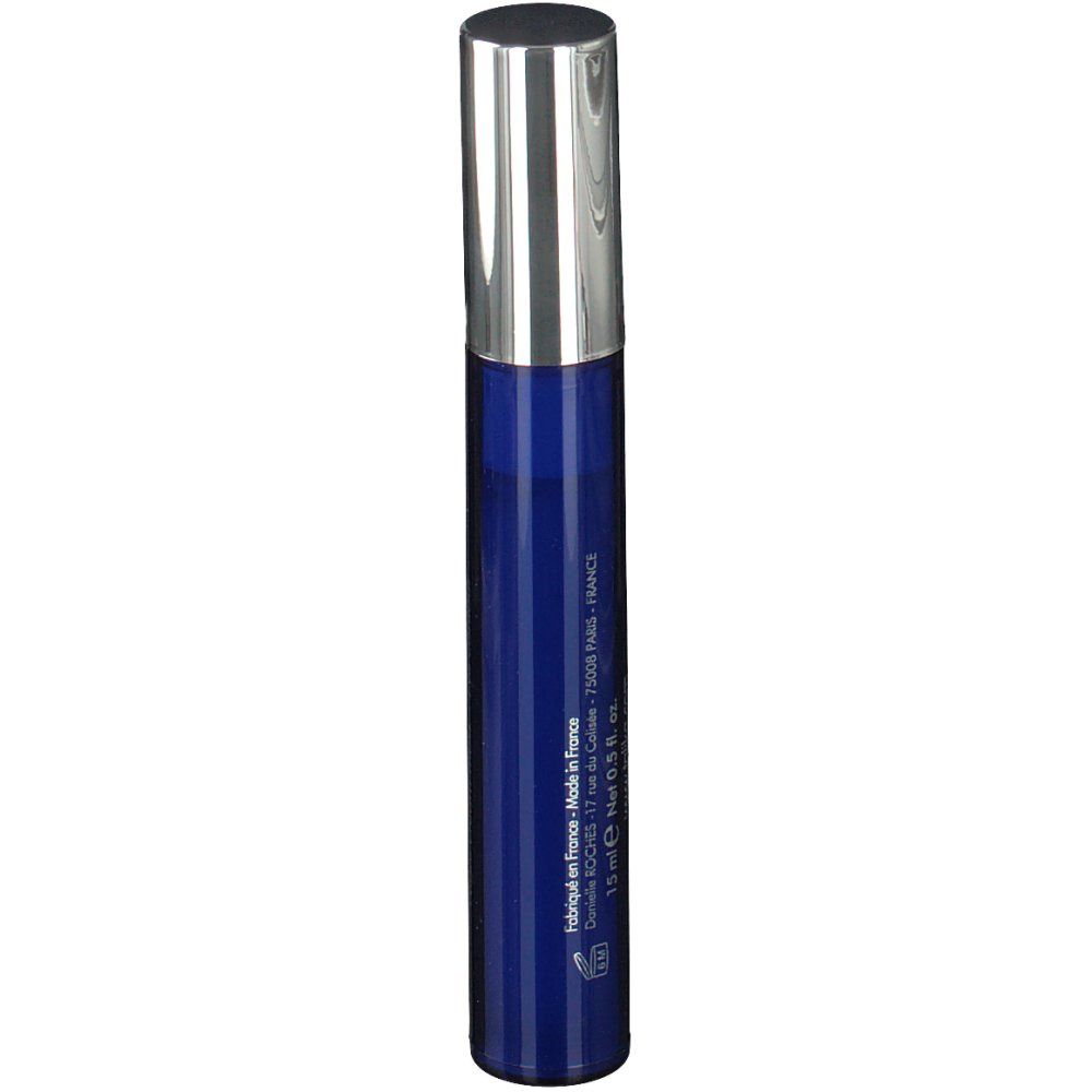 Tube bleu et argent. Inscription : EYE DREAM, Fabriqué en France. Bouchon argenté. Orientation verticale.