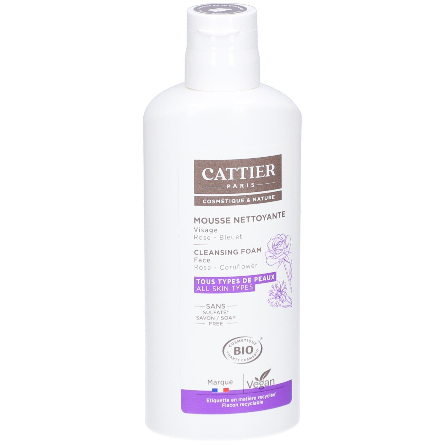 Cattier Reinigende mousse gezicht bio 150ml 6x4,5x16,2 cm Schaum