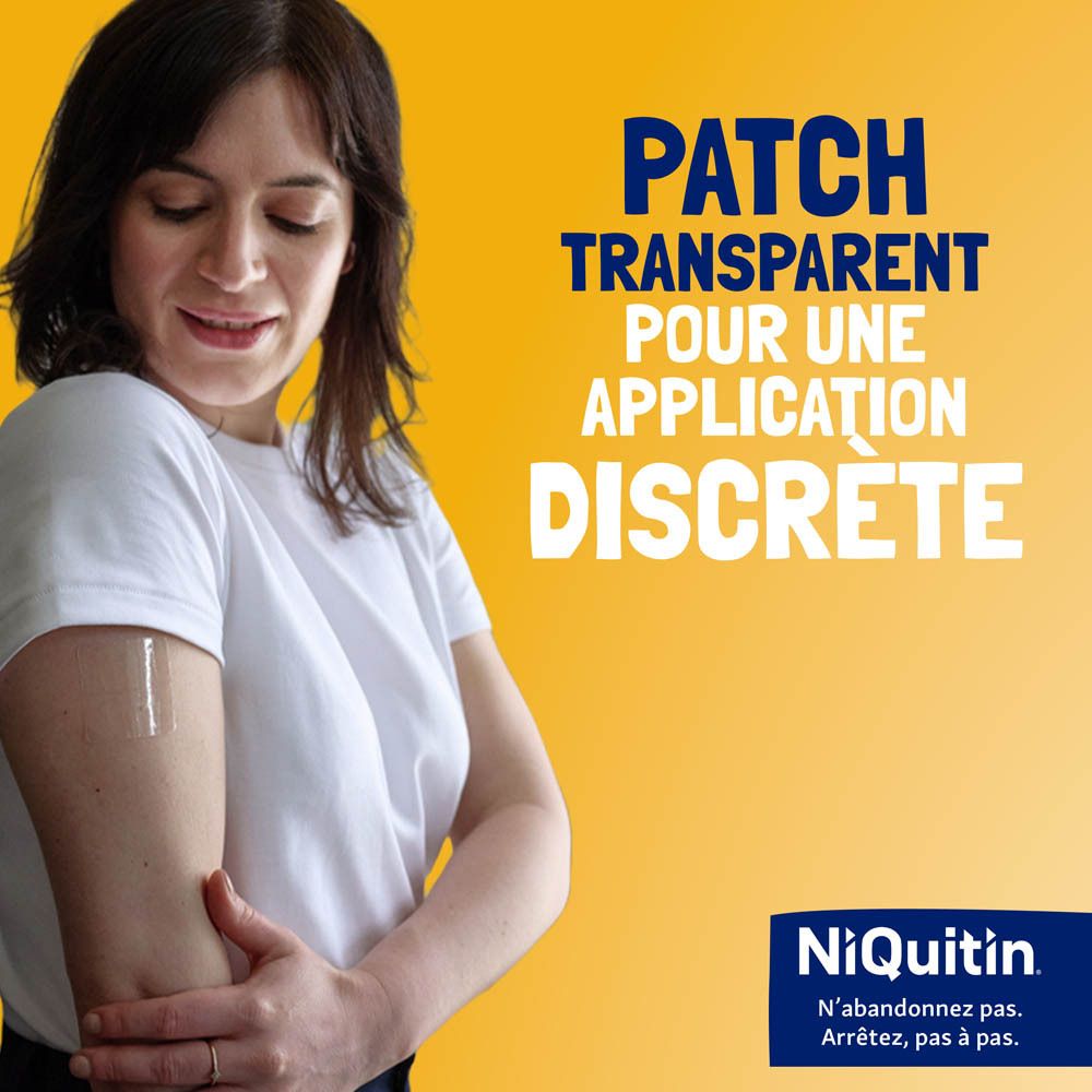 Patchs transparents. Absorption rapide et libération continue de nicotine.