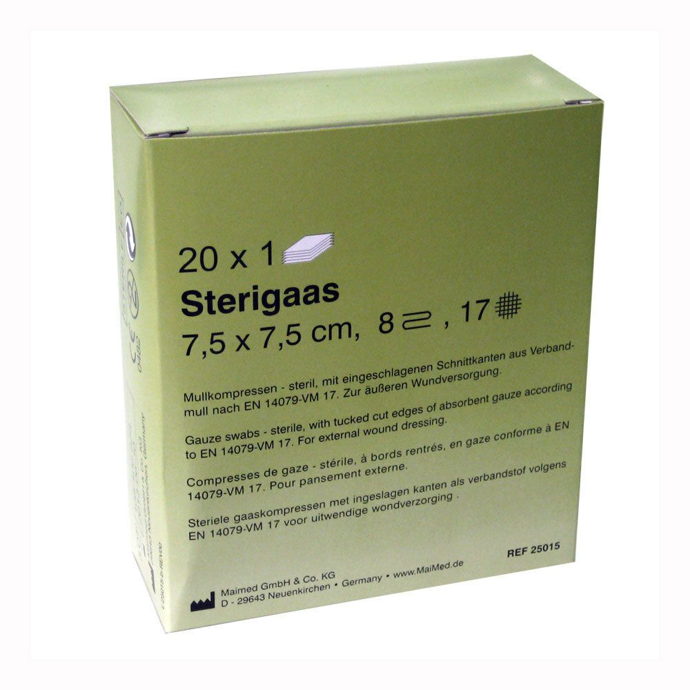 Sterigaas Compresse de gaze stérile 8L 7.5 cm x 7.5 cm