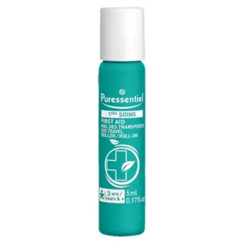 Cilindrische fles met witte dop. Groene achtergrond met productinformatie en logo.