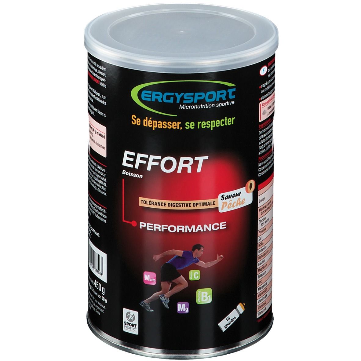 Ergysport Effort Perzik Drink Poeder ok Nlfren 450 g Pulver