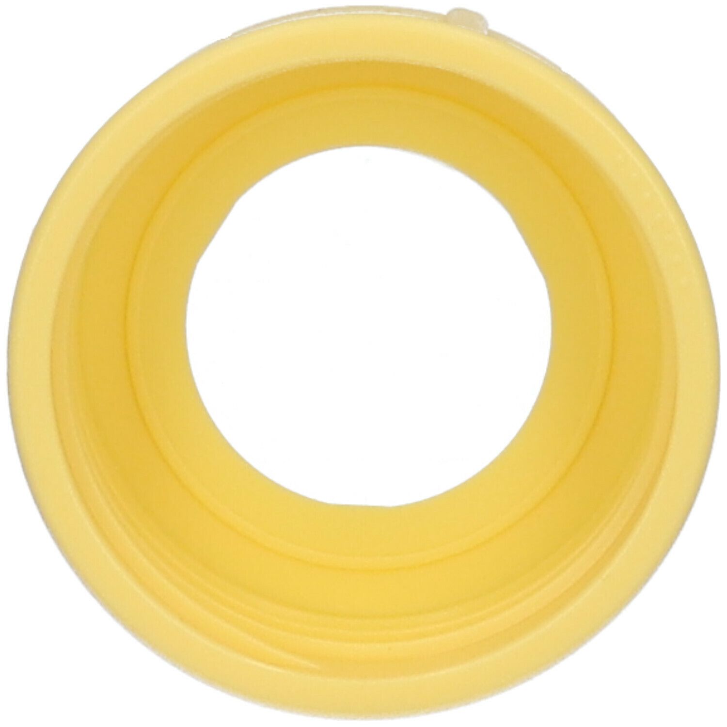 Anneau jaune avec ouverture centrale. Plastique.
