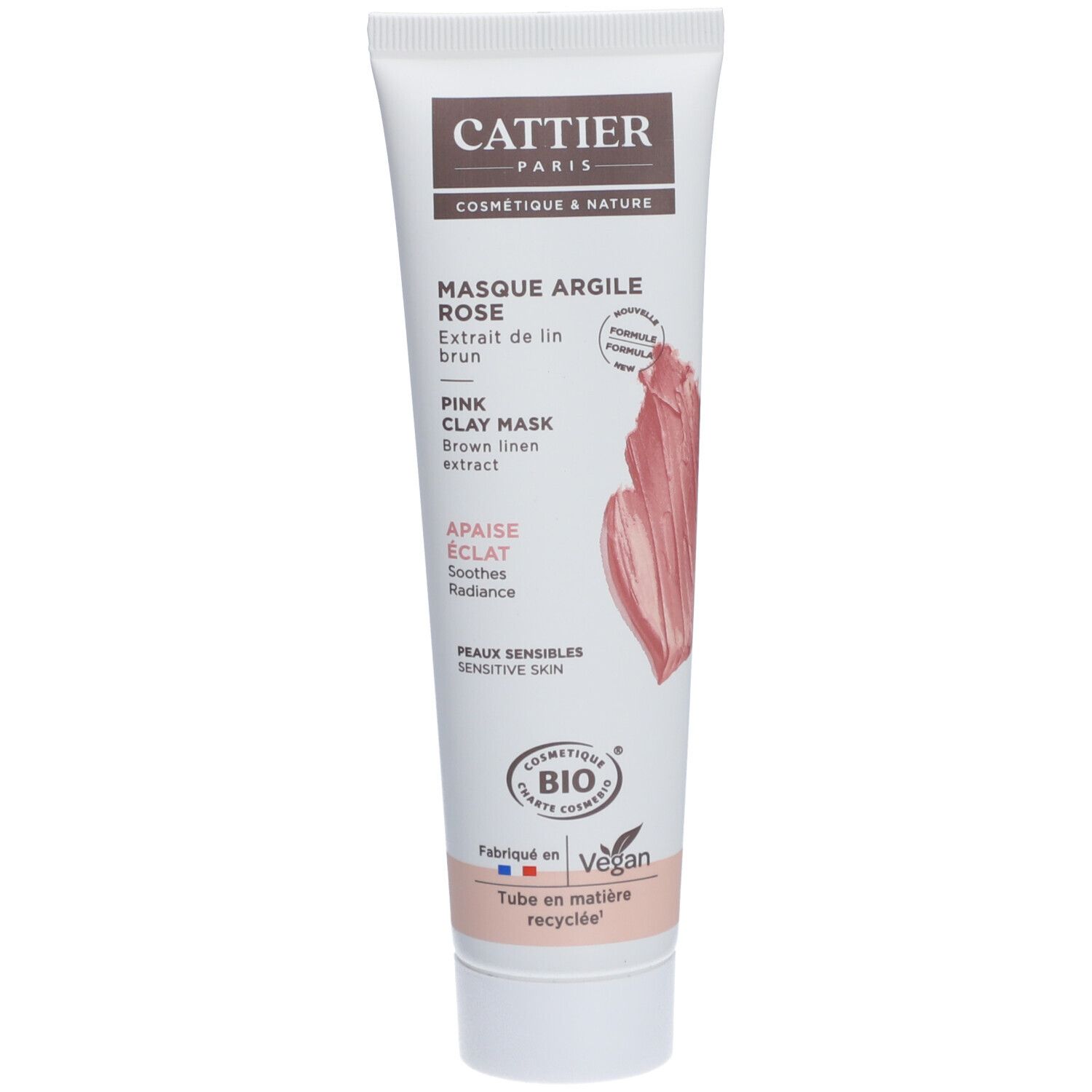 Cattier Kleimasker roze bio 100ml 100 ml Gesichtsmaske