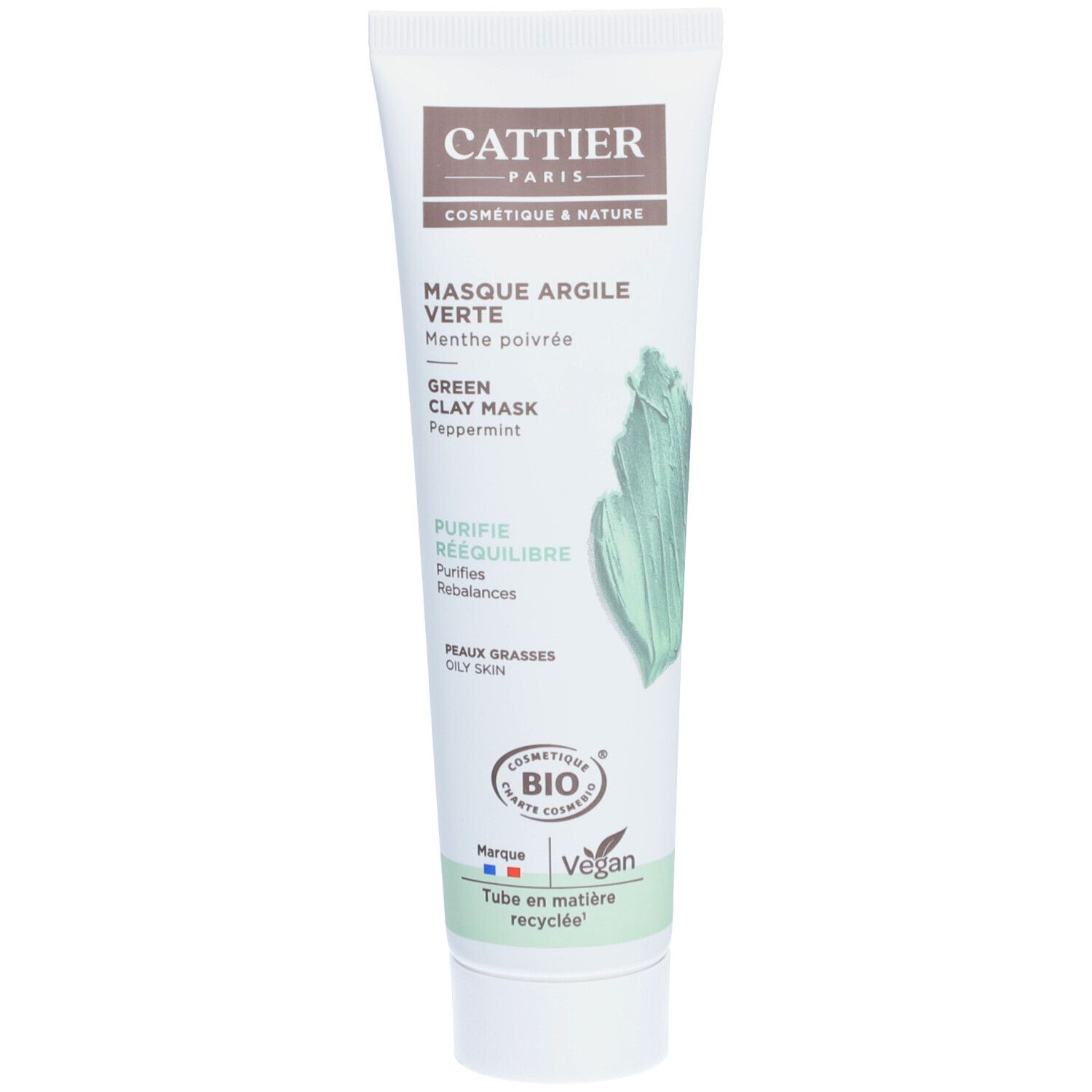 Cattier Kleimasker groen bio 100ml 5,5x3,5x16,8 cm Gesichtsmaske