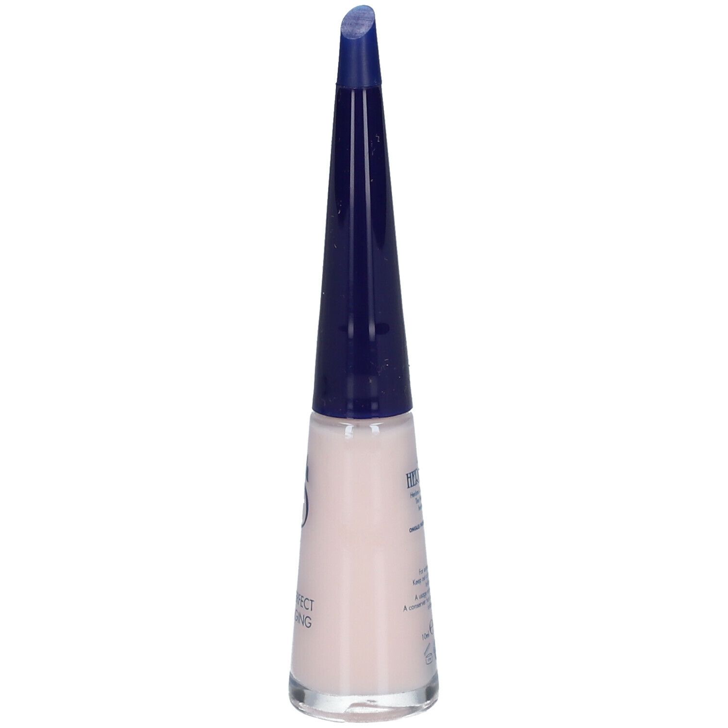 Nagellakfles met blauwe dop. Opschrift: Nail Perfect Anti Aging.