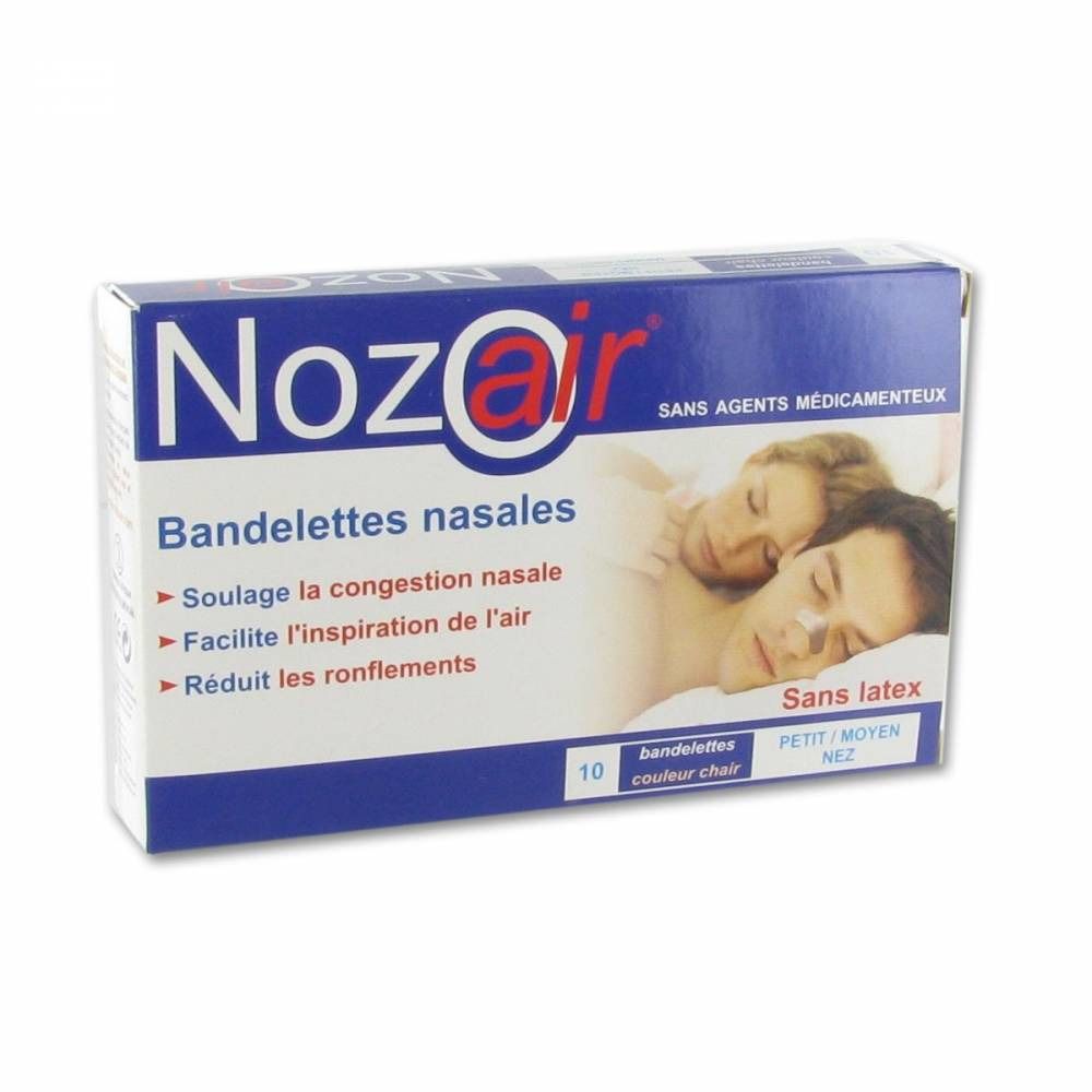Doosje neusstrips. Blauw-witte verpakking met productnaam en illustratie. Maat "Petit/Moyen".