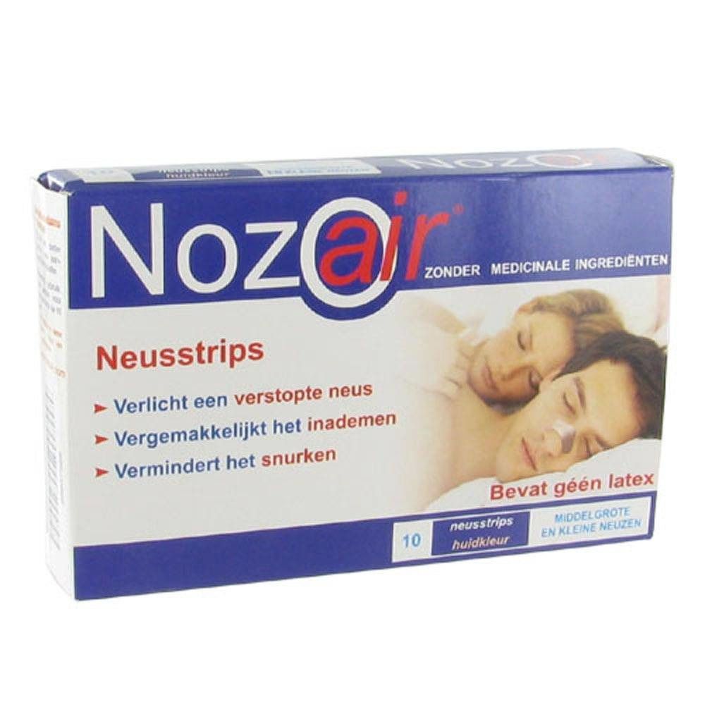 Doosje neusstrips. Blauw-witte verpakking met productnaam en illustratie. Maat "Middelgroot".