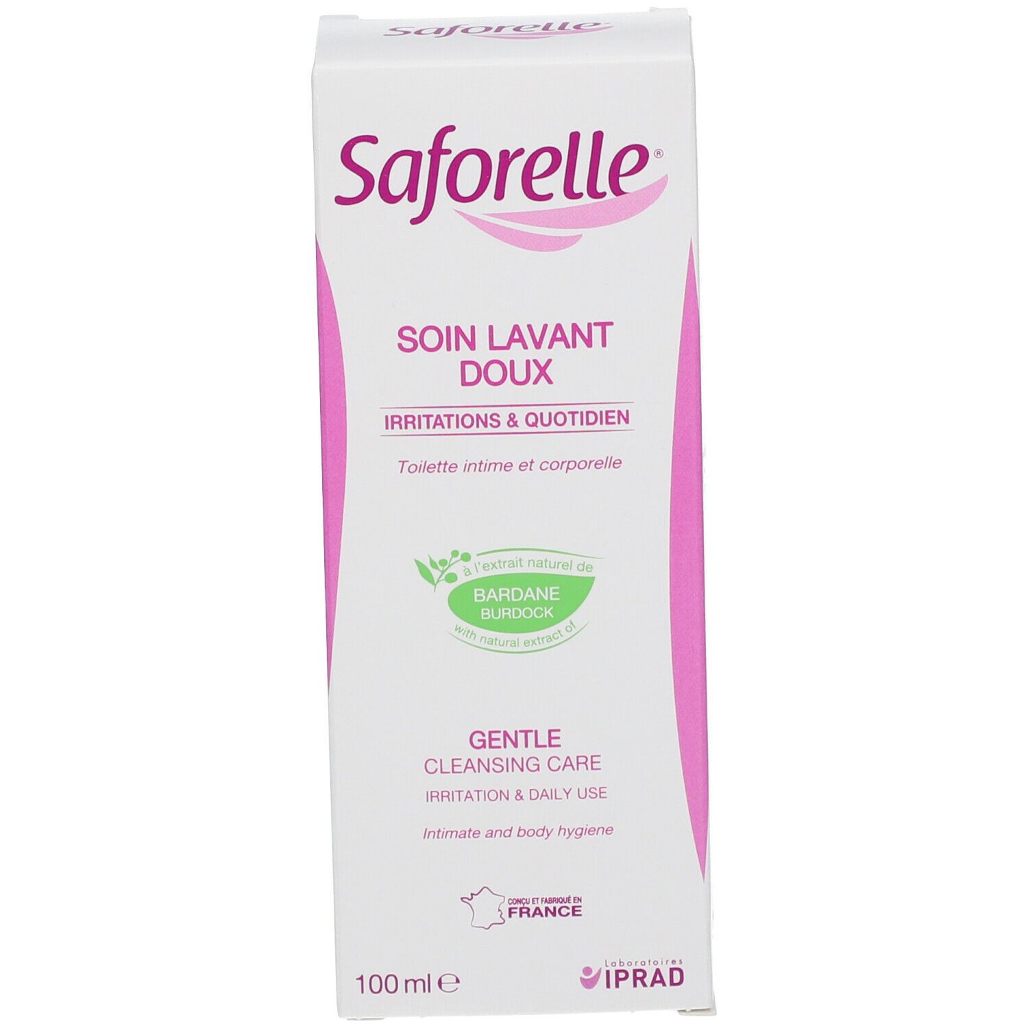 Verpakking van Saforelle. Productnaam en logo.
