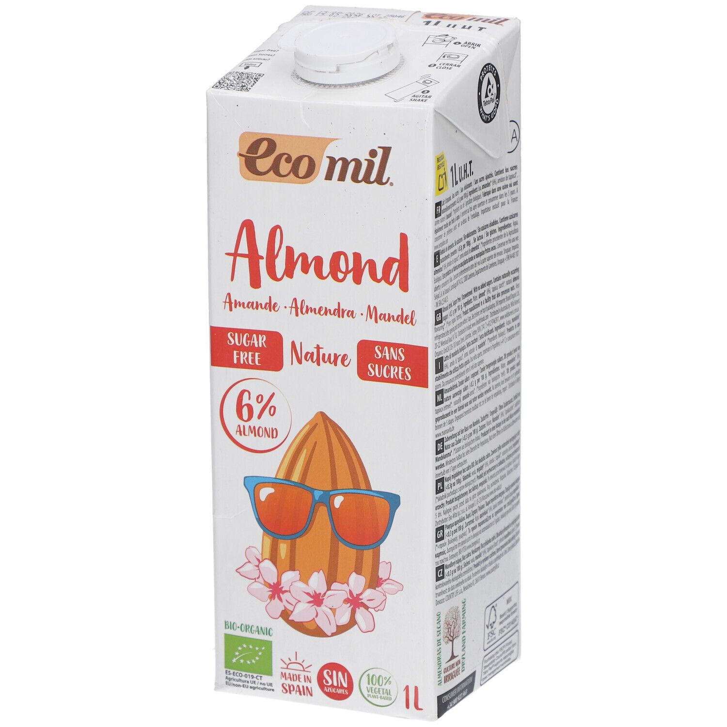 Ecomil Amandelmelk Zonder Suiker 1l 1 l Futter