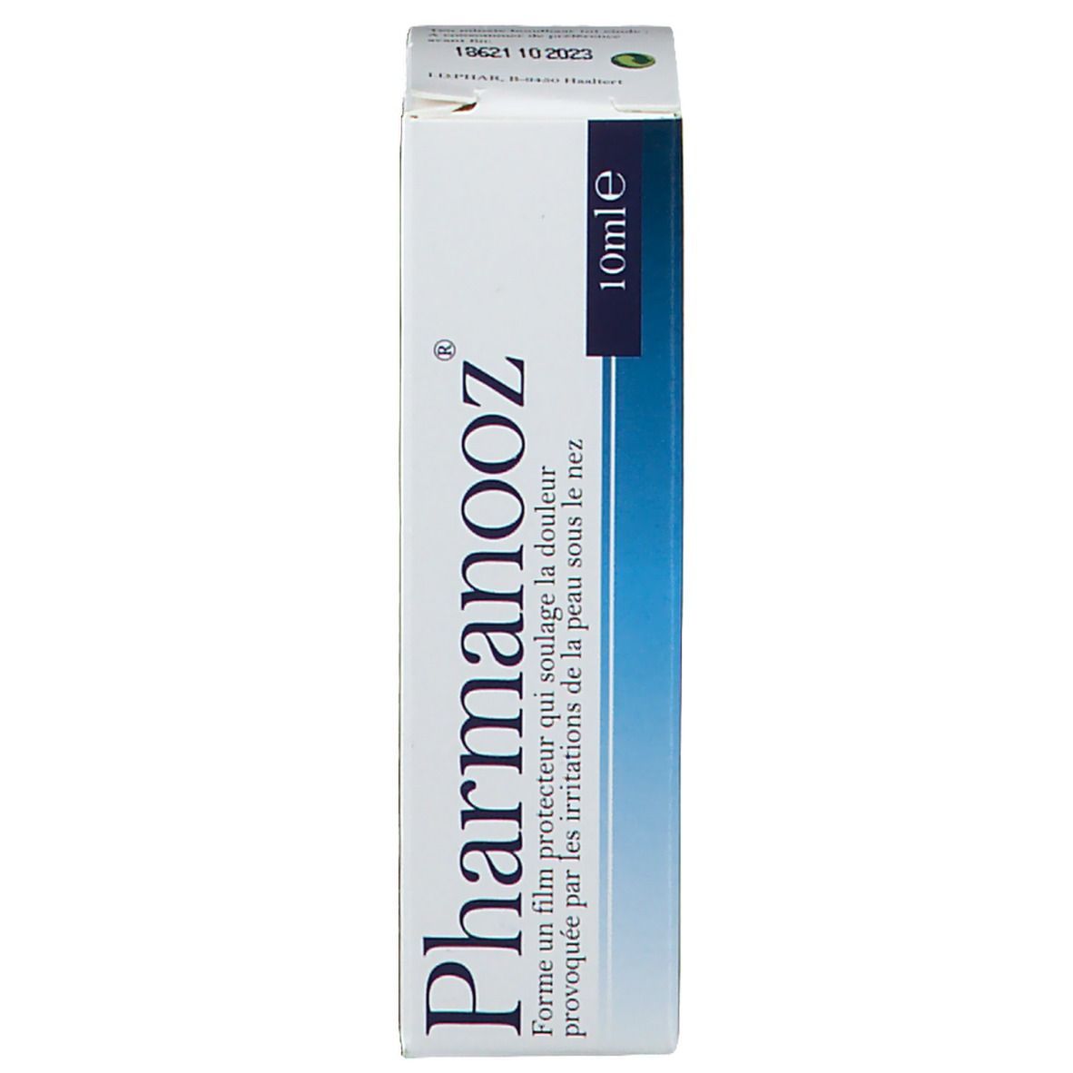 Boîte Pharmanooz, 10 ml. Texte en néerlandais et français. Fond blanc.