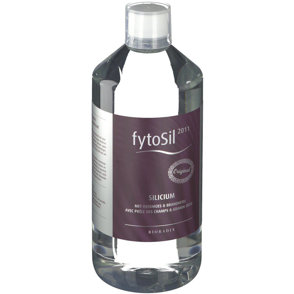 Bouteille transparente avec bouchon blanc. Étiquette avec nom du produit, logo et ingrédients.
