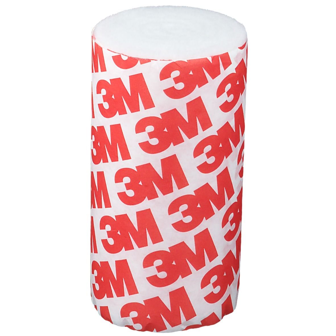 Rouleau de ouate synthétique. Emballage avec logo 3M rouge. Matériau blanc visible.