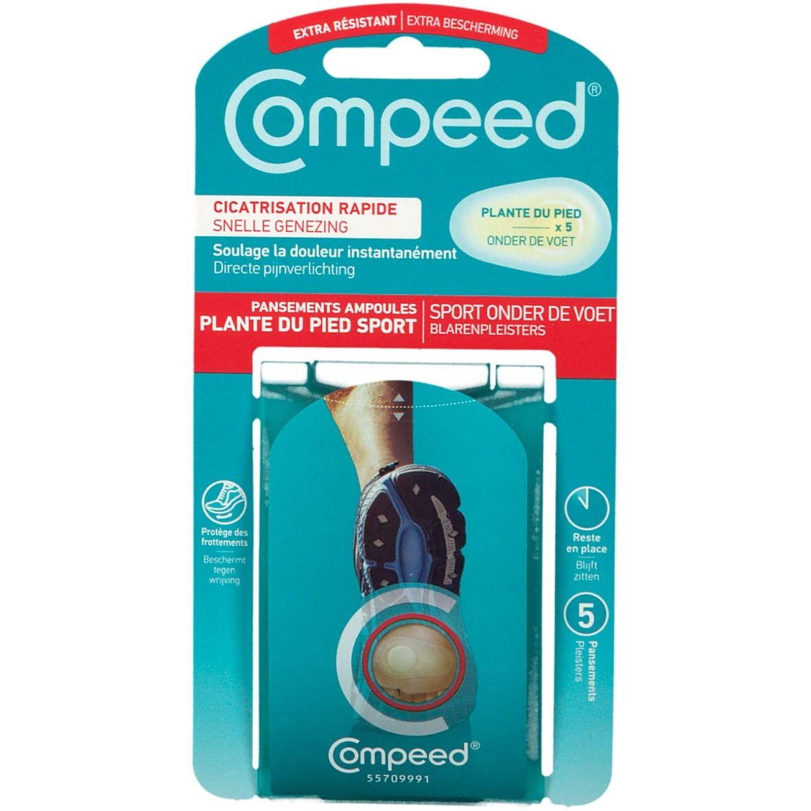 Compeed blarenpleisters, 5 stuks. Snelle genezing, directe pijnverlichting. Voor sporters.