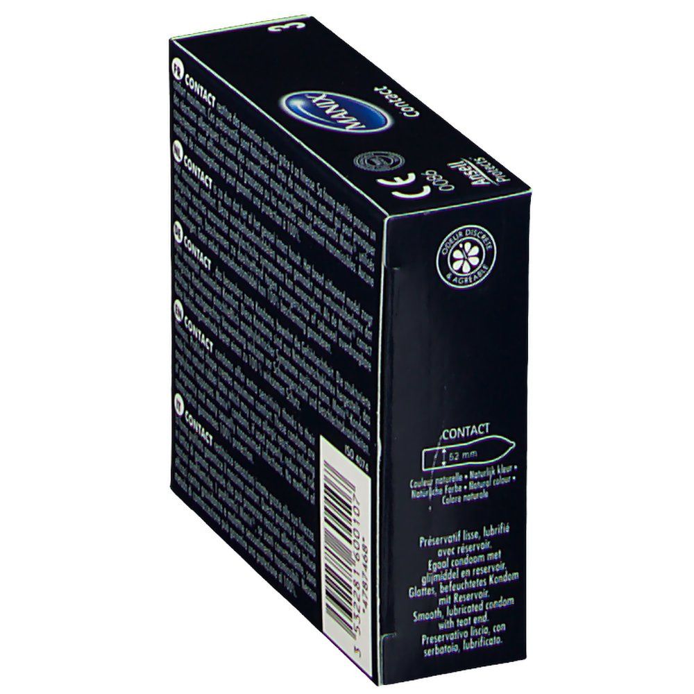 Boîte de préservatifs MANIX. Informations produit. Avec réservoir. Taille 52 mm.