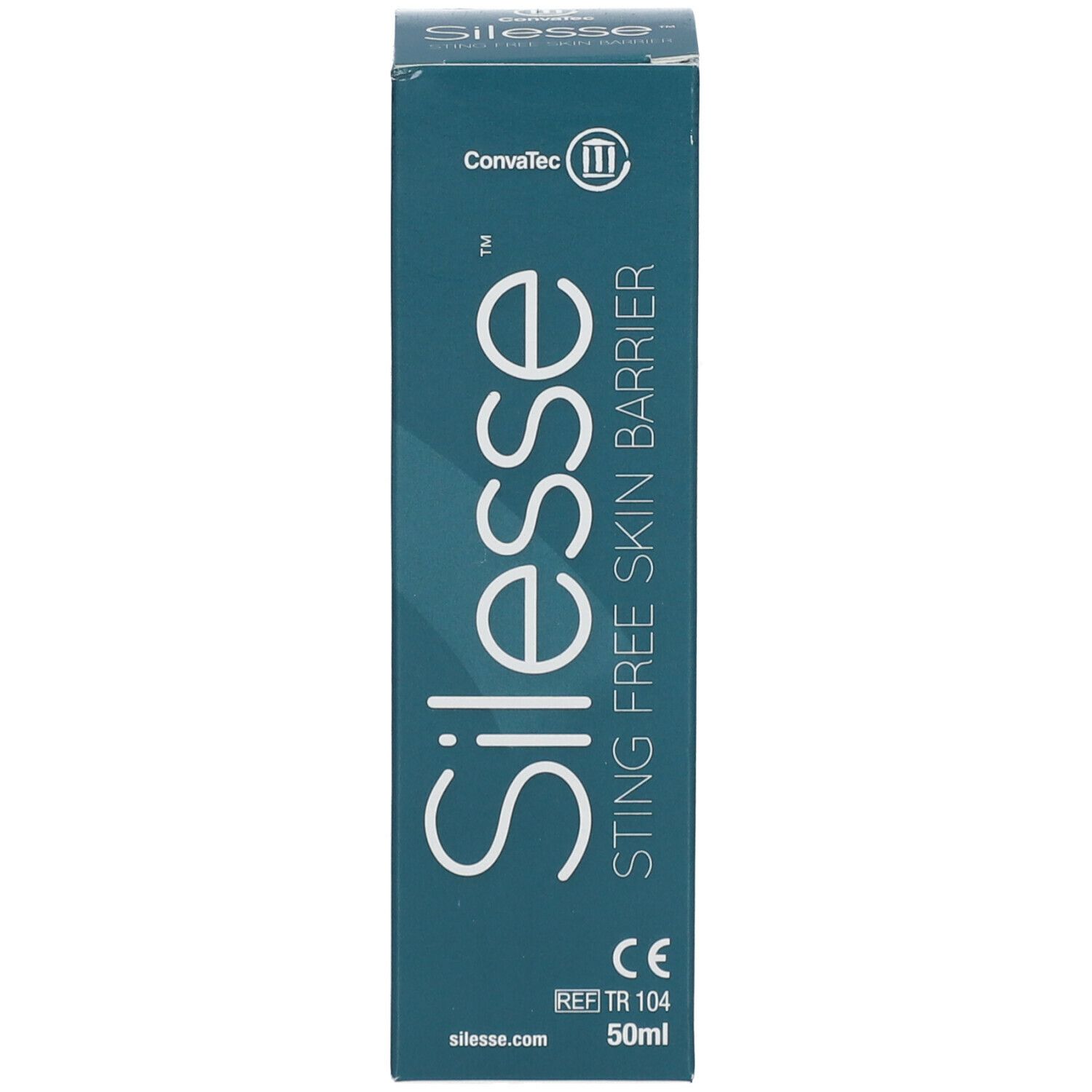 Silesse™ Verpackung. 50ml. KonvaTec Logo, CE-Kennzeichnung und Referenznummer.