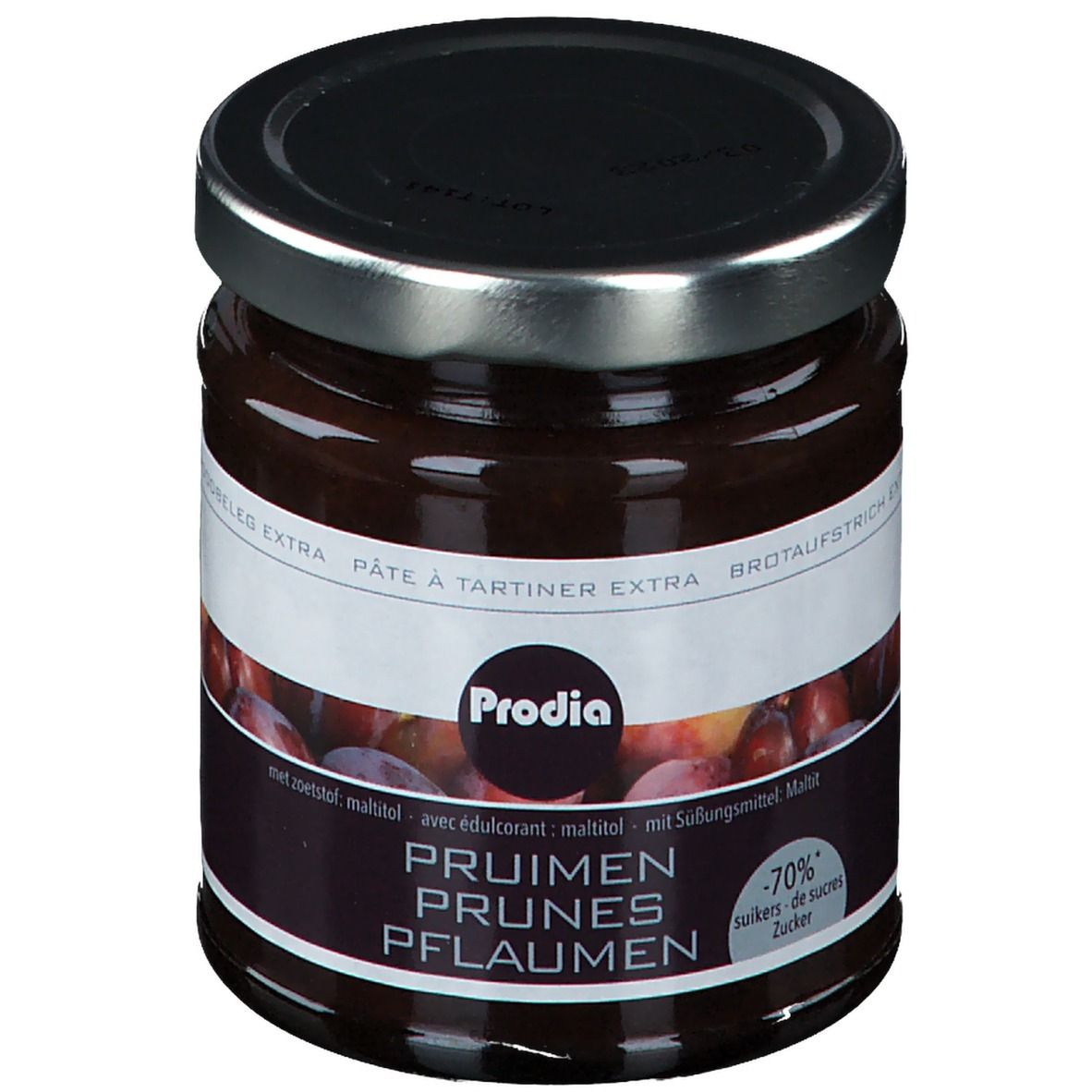 Prodia Broodbeleg Extra Pruim + Maltitol 215 g Creme