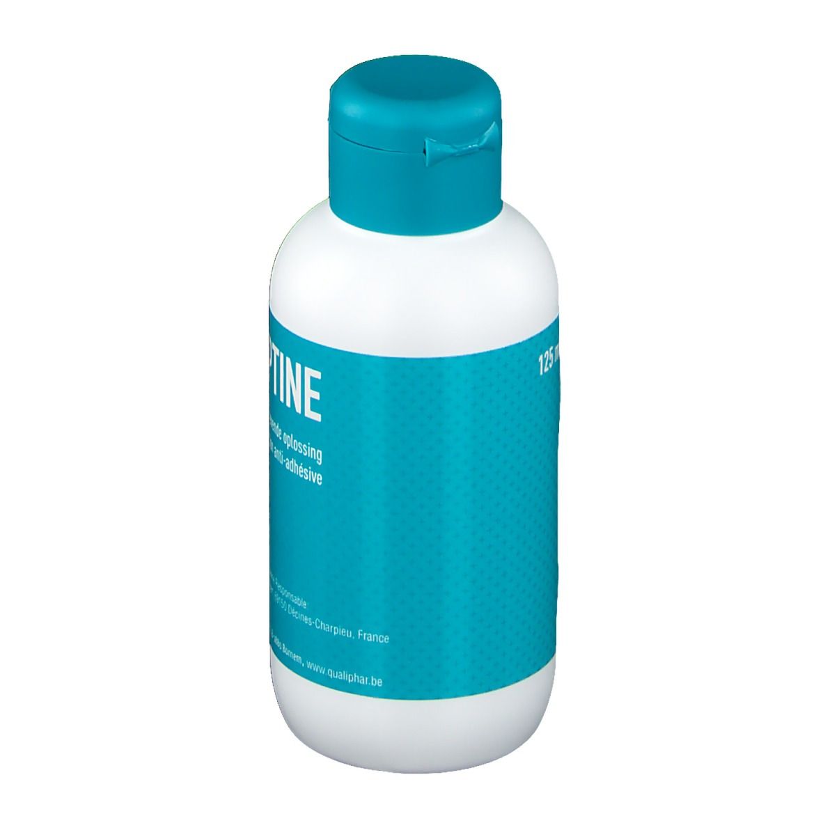 Flacon blanc avec bouchon bleu. Inscription: Proseptine. Solution anti-adhésive. 125 ml.