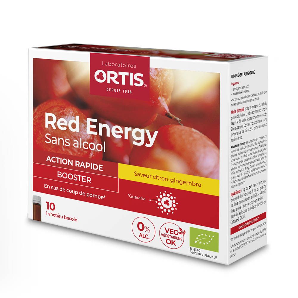 Ortis® Red Energy Bio Booster Guarana sans alcool