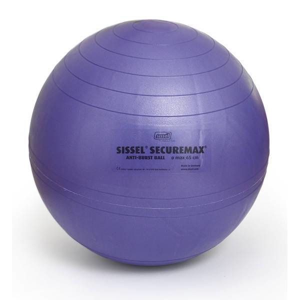 Violetter Sissel Securemax Anti-Burst Ball, 65 cm. Mit Schriftzug und umlaufenden Rillen.