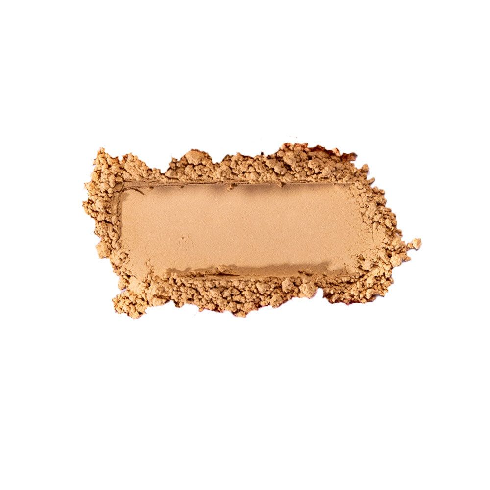 Échantillon de poudre. Forme rectangulaire. Couleur beige.