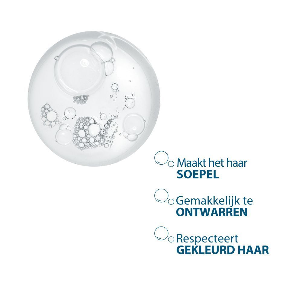 Shampoo fles met tekst: SENSINOL, DUCRAY. Kalmeert de hoofdhuid, verzacht jeuk. Zonder parfum.