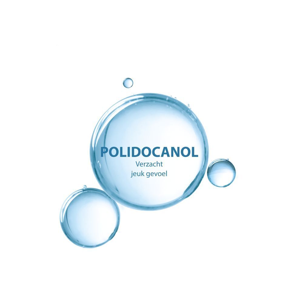Shampoo fles met tekst: SENSINOL, DUCRAY. Kalmeert de hoofdhuid, verzacht jeuk. Zonder parfum.