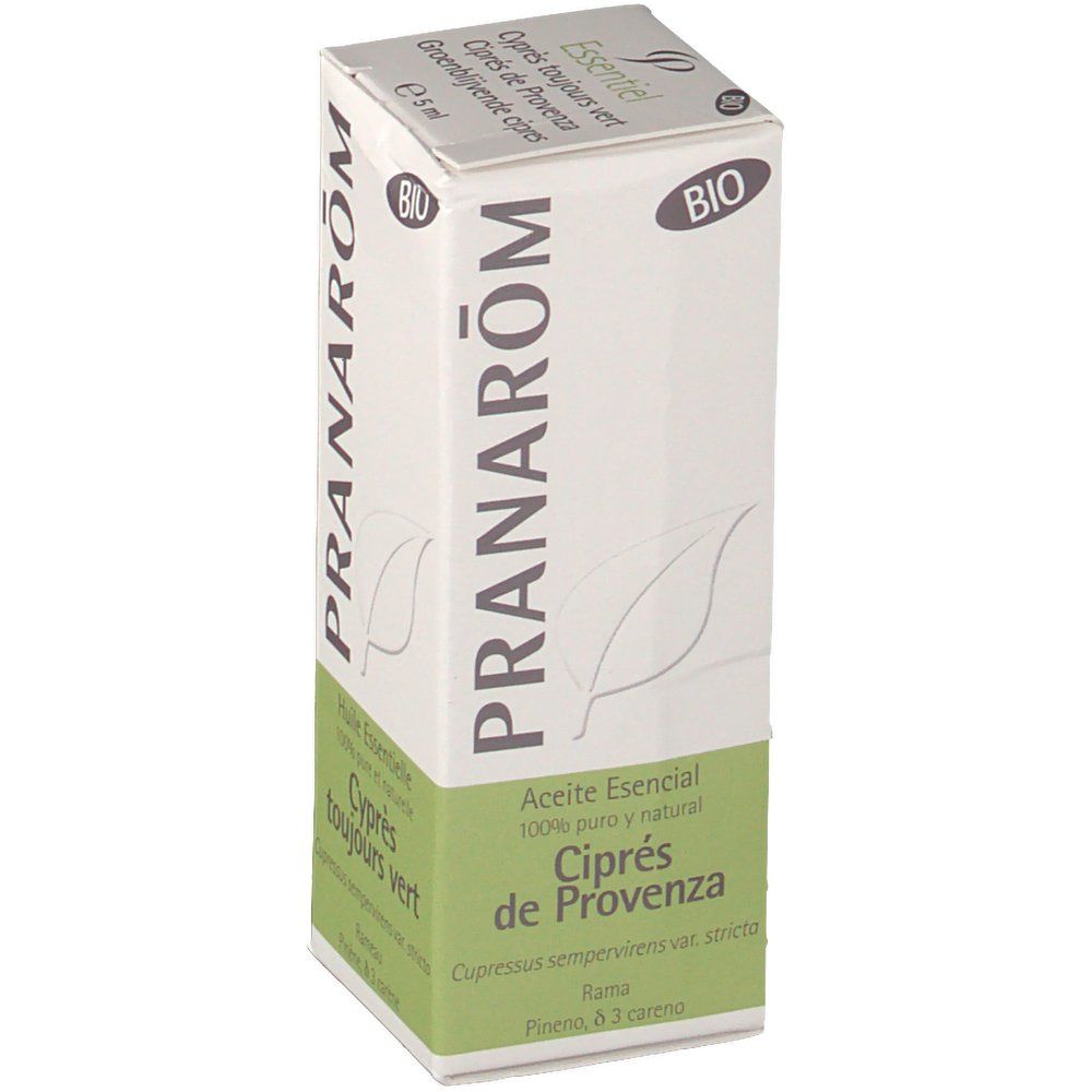 Kartonverpackung mit Produktnamen und Bio-Siegel. Text in Französisch und Spanisch. Grüne Schrift auf weißem Grund.
