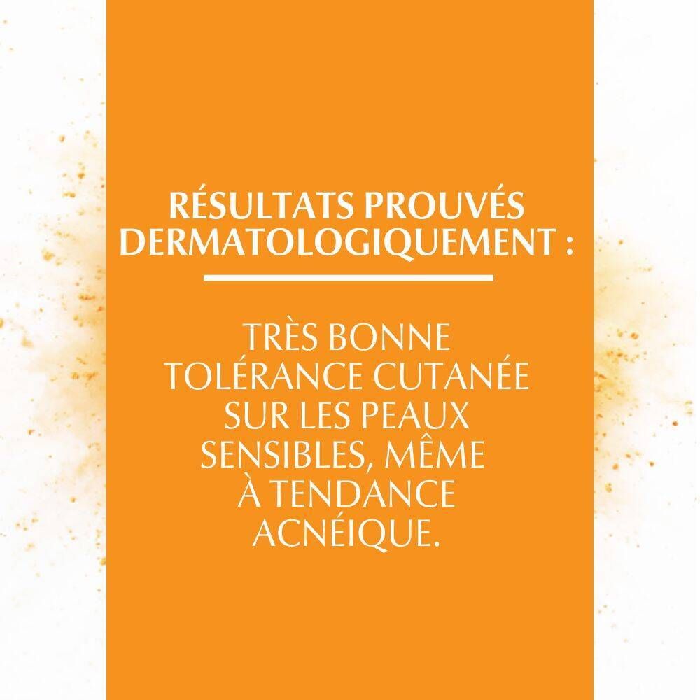 Résultats prouvés dermatologiquement: Très bonne tolérance cutanée sur peaux sensibles, même à tendance acnéique.