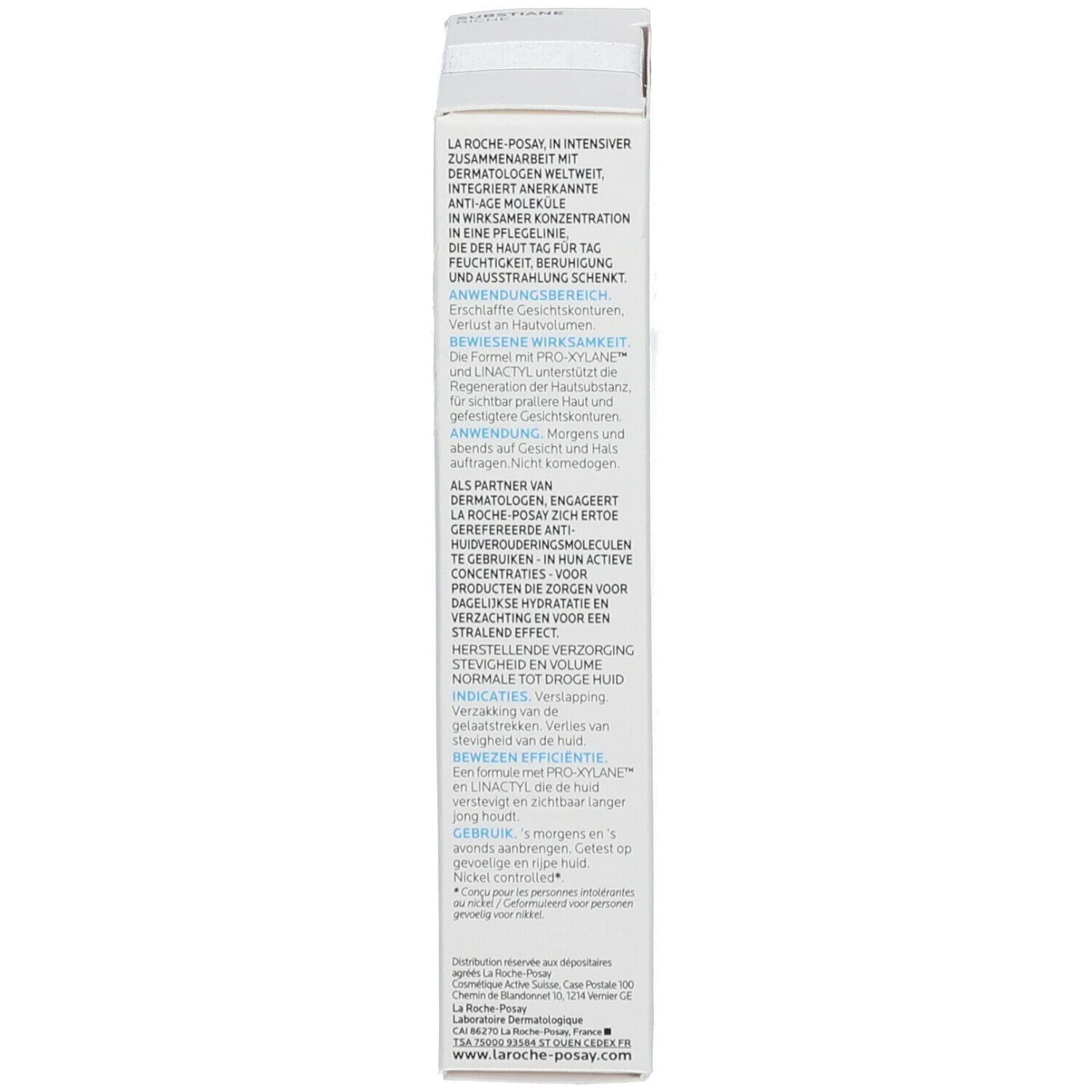 Productverpakking. La Roche-Posay. Tekst. 40ml. Ingrediënten.