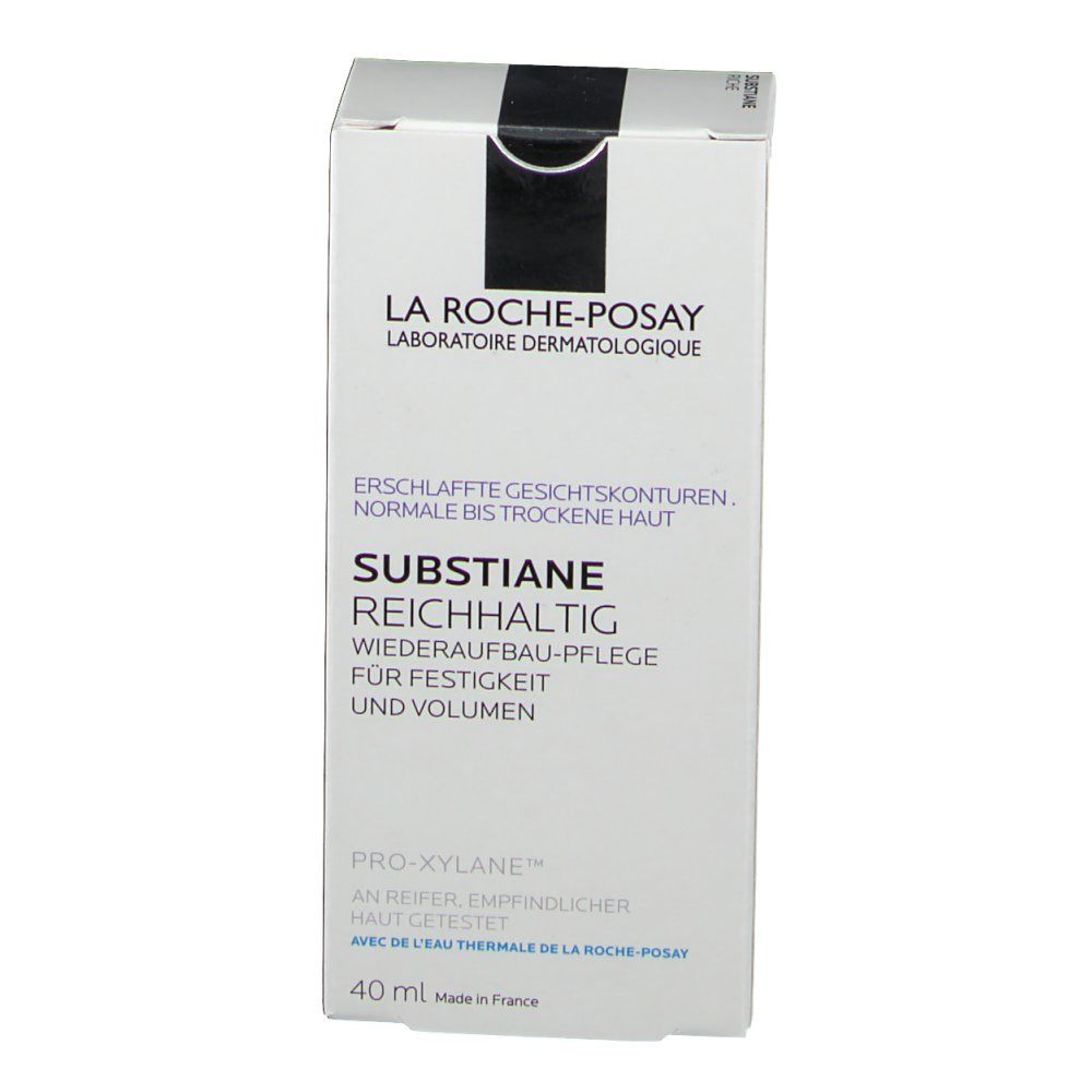 Productverpakking. La Roche-Posay. Substiane Riche. Tekst. 40ml. Pro-Xylane.