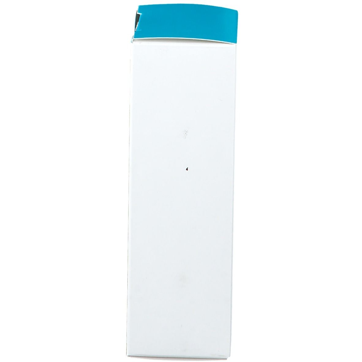 Schmale, weiße Verpackung mit blauem Deckel. Keine Produktbezeichnung sichtbar.